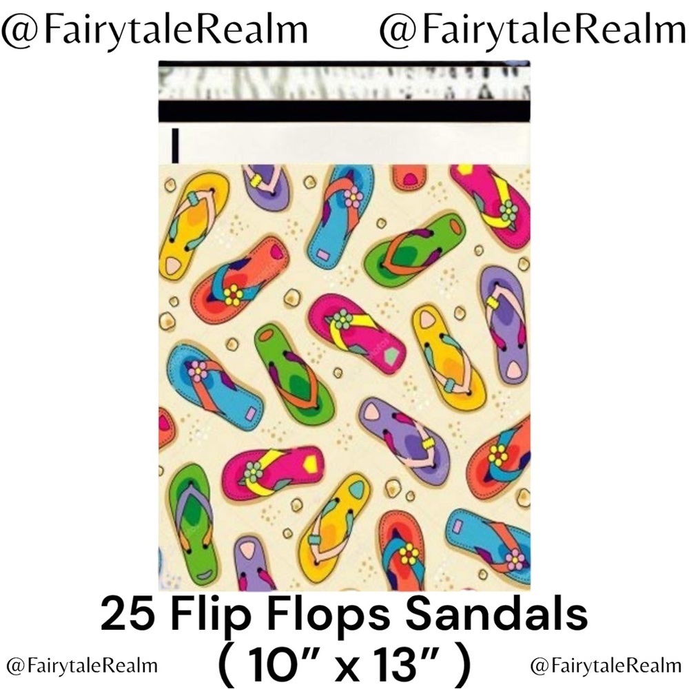 10”x13” Flip Flops Sandals ( 25 ) Poly Mailers, Shipping Envelopes, Gift Bags